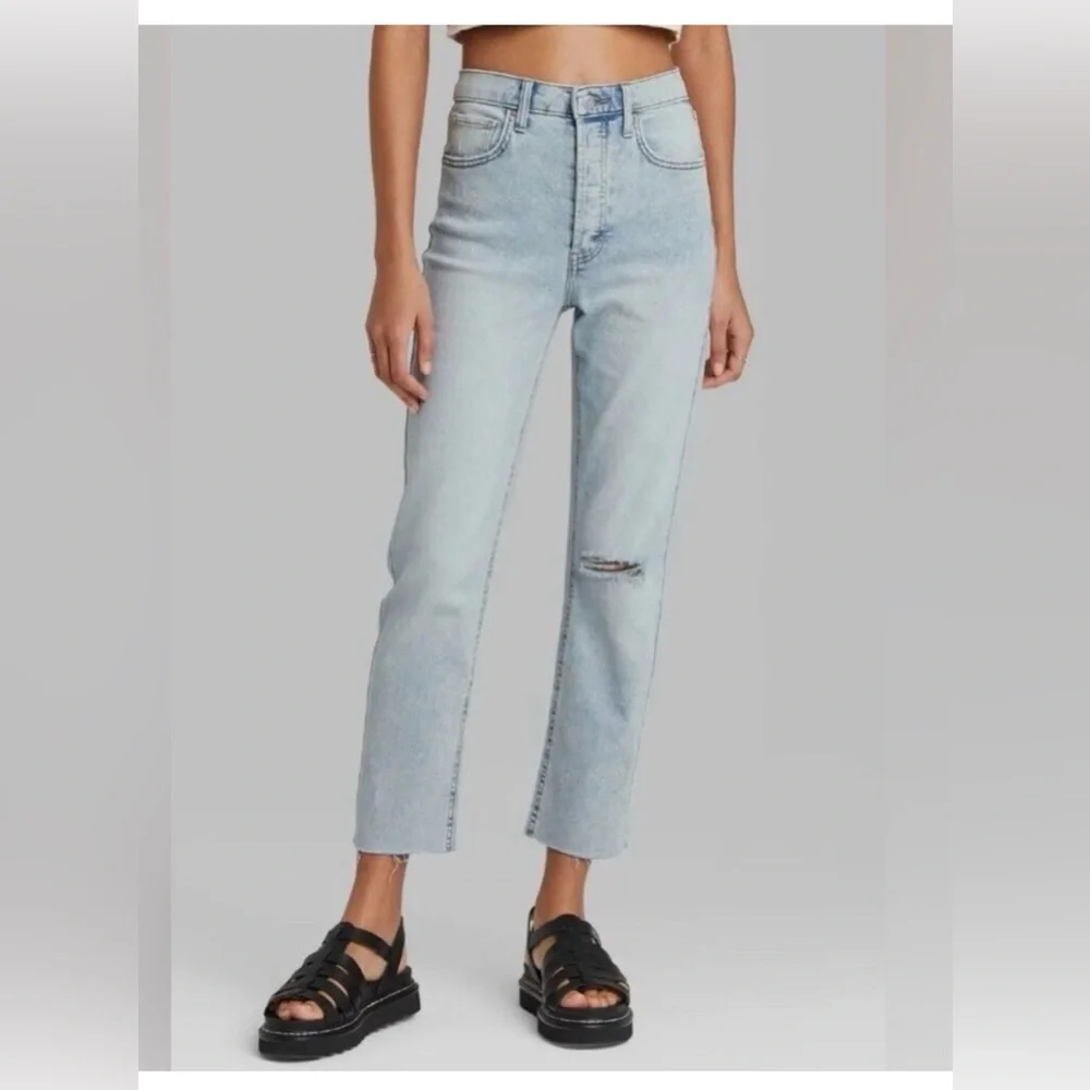 Wild Fable Highest Rise Slim Straight Distressed Jeans - Picture 1 of 8